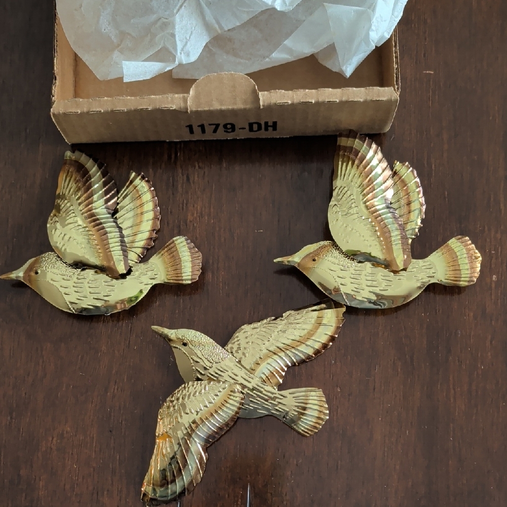 Vintage Home Interiors Brass Colored Bird Wall Decor #1179 NWT